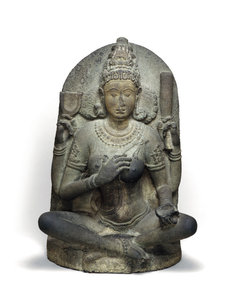 Figura femminile seduta, scultura indiana - Guida alla meditazione